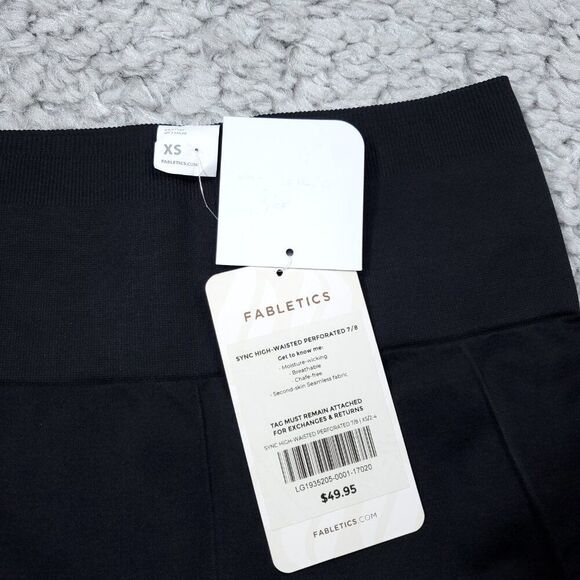 Fabletics Sync High Waisted Perforated 7/8 Leggings Cropped Size XS Black - Picture 5 of 9